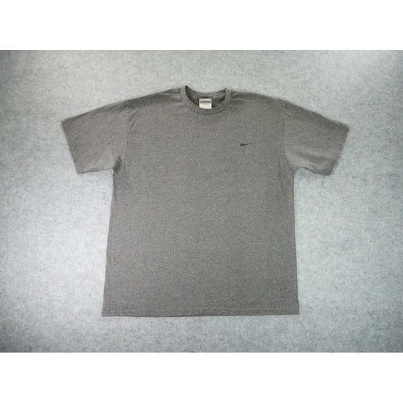 Vintage Nike Shirt‎ Mens Large Gray Mini Swoosh Crew Neck USA 90s Y2K - Picture 1 of 9